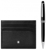 Montblanc Набор ручка шариковая Meisterstück Platinum Classique и визитница Meisterstück Soft Grain  128955