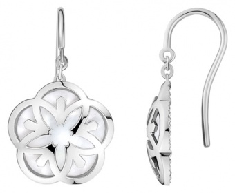 Украшение Серьги из белого золота 750 пробы c натуральным перламутром Omega FLOWER E603BC0700105