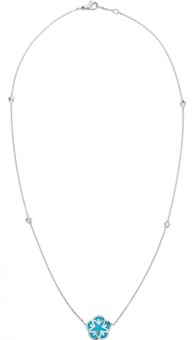 Украшение Колье из белого золота 750 пробы с Бирюзой Omega FLOWER N603BC0700605