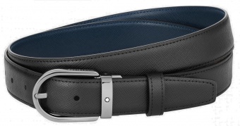 Ремень двусторонний черный/синий Montblanc  128763