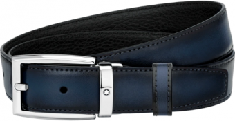 Ремень двусторонний черный/синий Montblanc  123899