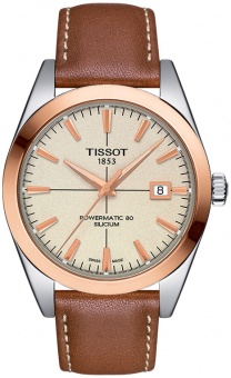 Наручные золотые часы Tissot T-Gold Gentleman Powermatic 80 Silicium T9274074626100 T927.407.46.261.00